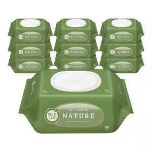 깨끗한나라 베이비케어 디 오리진 물티슈 네이처 캡 80매 10팩