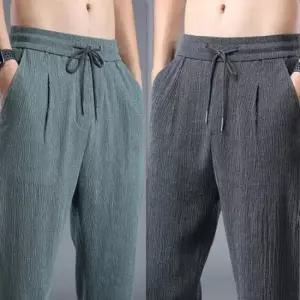 남자9부바지 남자 바지 스판 밴딩 팬츠 9부 고무줄 여름 편한