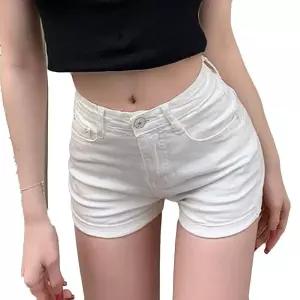 여성 인기 핫팬츠 하이웨스트 데님 반바지 숏팬츠 FeZ1+8vJS