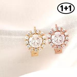 [미니아트][1+1] 엘리제 14K 금침 귀찌 데일리 큐빅 링 피어싱