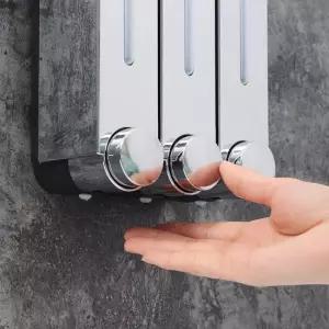 클린존 벽걸이 물비누 디스펜서 3구 바디워시 리필통 샴푸디스펜서 린스디스펜서