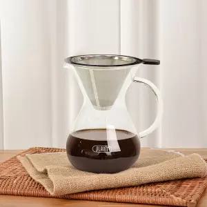 플랜잇 핸드드립 유리 스텐 커피드리퍼 세트(600m) 커피추출 홈카페 여과지가 필요없는 커피필터
