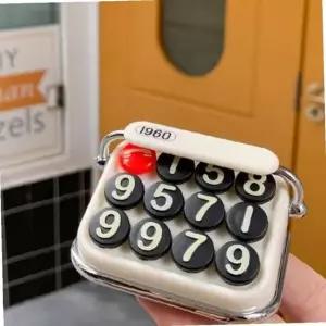 주차번호판 다이얼 자동차 핸드폰번호판 아이보리