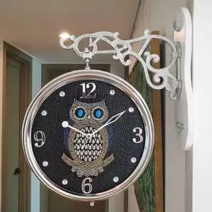 포인트 부엉이 무소음 양면시계 (블랙) W4D0F65