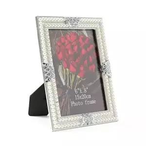 보석 큐빅 진주 장식 탁상용 액자 15cmx20cm (KYR-WCA574A)