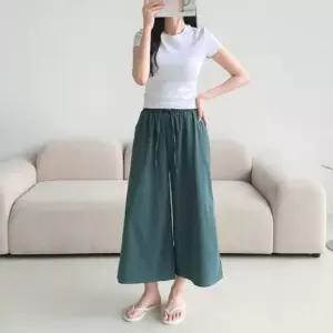 [라일리여성의류] Rly 올리얀 빅와이드 아이스원단 8부 유니크치마바지