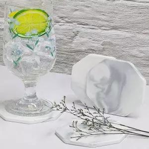 주방용 033SZH21 홀더 커피잔받침대 팔각 규조토 코스터