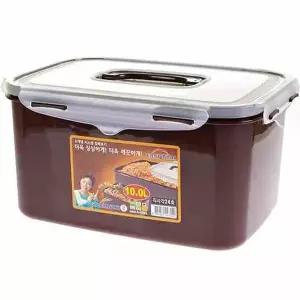 쿨맥시ll 24호 직사각 밀폐용기 10L 초코 김치통