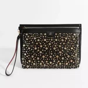 MUST IT_루부탱 스파이크 스무스 여성 클러치백 블랙 1235056 CM6S