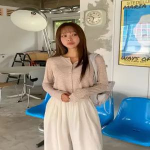 [하젤]베니스 스트라이프 골지 크롭 면가디건_S4518