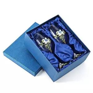 클래식 앤티크 와인잔 세트 블루 2p 320ml 선물용 글라스