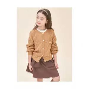 빈폴 키즈 BEANPOLE KIDS 여아 크로쉐 가디건 카디건 옐로이시 브라운 (BI585AG01B) BI585AG01B 313826