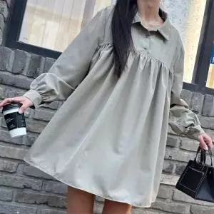 [하프클럽/]여자 핀턱 셔링 오버핏 퍼프 봄 데이트룩 미니원피스