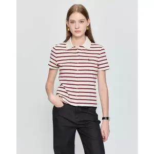 매장정품 HAZZYS 헤지스 헤지스레이디스 [25FW][HSTS-5C702]스트라이프 면 반팔카라티셔츠 1080948