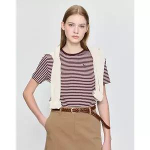 매장정품 HAZZYS 헤지스 헤지스레이디스 [25FW][HSTS-5C811][Essential] 코튼 모달 스트라이프 반팔 티셔츠