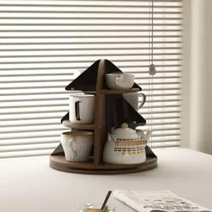 원목 장식장 컵진열 카페 머그컵 거치대 엔틱 수납함 홈카페 인테리어