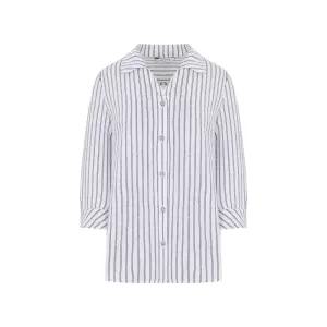 [크로커다일레이디]스트라이프 소매 턱 단추고리 블라우스_CLEMBL105