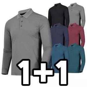 원플러스원 남자 봄 여름 가을 긴팔 기능성 무지 카라티셔츠 냉감 쿨링 등산 작업복 근무복 단체 빅사이즈