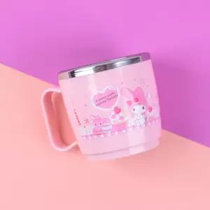 산리오 마이멜로디 식기세척기용 스텐컵 소 손잡이컵 어린이집 유치원 아이 물컵 양치컵