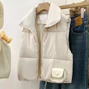 [오노마] ONM 논포켓 크롭 조끼 패딩 밑단 조절 스트링 겨울 코디 (S11884516)