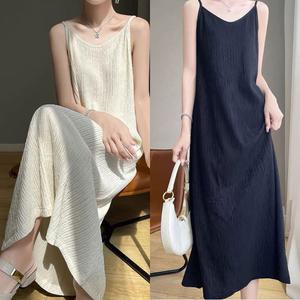 N-TER 엔터 여리여리한 실루엣 끈나시 원피스 플리츠 주름 패턴 여름 원피스 프리사이즈