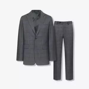 [파렌하이트] 환절기 코트 팬시 윈도우페인 싱글 수트 세트 FLJAH2334-FLPAH2234_DJ