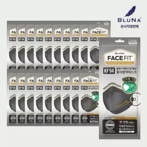 블루나 페이스핏 KF94 마스크 대형 진한회색 30매