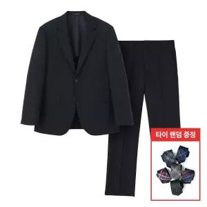 [롯데백화점]맨잇슈트 네이비 순모 울100 솔리드 포멀핏 3계절 기본 정장 (027) + 타이증정