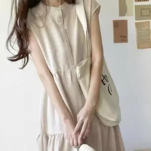 고품질 베이지 원피스 휴양지원피스 롱 하객원피스 여름 (WFKDYFX)