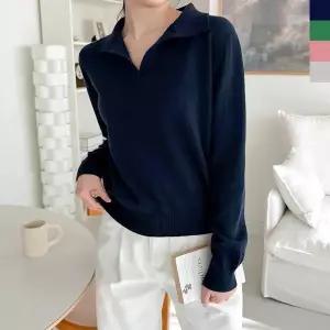 [신세계라이브쇼핑][옷자락] 여자 데일리 모던 루즈핏 울 캐시미어 오픈카라 니트