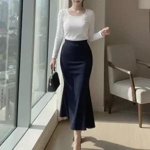 [다잇템] 여자 가을겨울 보온 인어공주 포근한 롱스커트_24094696_588872