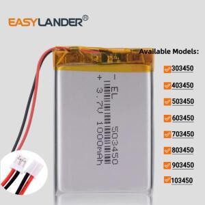 JST PH2.0 2핀 3.7V 1000mAh 503450 리튬 폴리머 LiPo 배터리