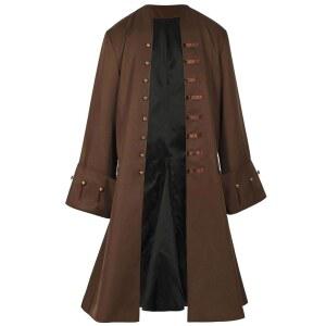 남성 해적 코트 재킷 코스튬 중세 스팀펑크 빈티지 프록 테일코트 할로윈 코스프레