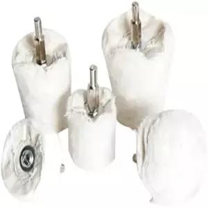 메둔 폴리싱 패드 버핑 휠 키트 화이트 플란넷 5팩 금속 알루미늄 스테인리스 스틸 크롬 우드 플라스틱