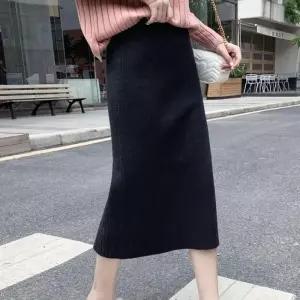 [라일리여성의류] Rly 겨울치마 스커트 골지 롱 허리밴딩 H라인 4컬러