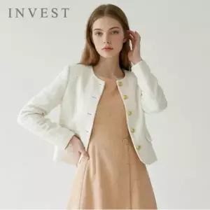 [인베스트] 골드 버튼 오피스 트위드 자켓_IN6S1JK1041