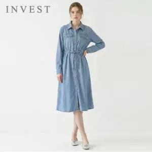 [인베스트] 투 포켓 스트링 데님 원피스_IN6S1OP3091