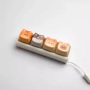 리온 키캡키링9구 고양이 클리커 스트레스 키캡 키보드 1구 열쇠고리