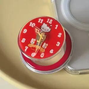 헬로키티 레드 레트로 시계 모양 캐릭터 그립톡 맥세이프 폰 그립톡