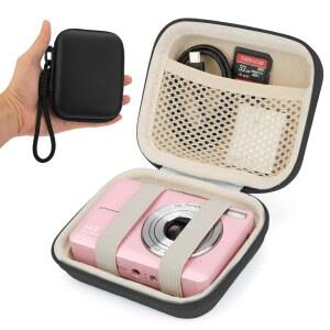 CVVD 디지털 카메라 케이스, KODAK PIXPRO FZ55 FZ45용 보호용 하드 EVA 쉘 카메라 가방, 캠코리, 캐논 파워샷 ELPH 180 / IXUS, 소형 여행용 컴팩트 카메라 액세서리 홀더(블랙)