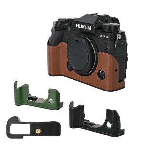 Fujifilm X-T5 카메라용 PU 가죽 하프 베이스 바디 케이스 커버 보호대