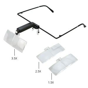 헤드홀드 확대경 LED 조명 독서용 눈 보호 1.52.53.5배율 안경 루페 광학 렌즈 납땜 클램프