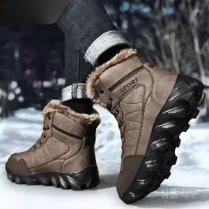 남성용빅사이즈방한화 등산 작업화 미끄럼방지 290mm 털부츠 겨울 보온 등산화 기모 스노우 아웃도어