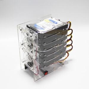 DIY 하드 디스크 확장 브래킷 HDD 3.5 NAS 6 10 외부 랙 전원 공급 지원 마이닝 투명 아크릴