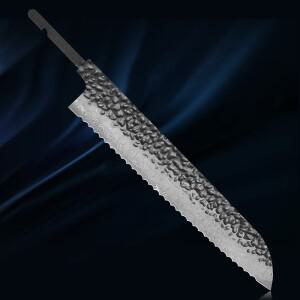 DASHWAY 8.5인치 다마스커스 스틸 톱니형 빵칼 블랭크 블레이드 DIY 수제 일본식 셰프 주방용 단조 풀탱 제