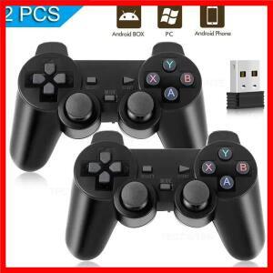 듀얼 쇼크 기능이 있는 1-2PCS 2.4GHz 무선 게임 컨트롤러 - PC/안드로이드 TV 박스용 범용 USB 게임패드