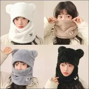 바라클라바 후드 곰돌이귀 귀여운 워머 넥워머 겨울 마스크