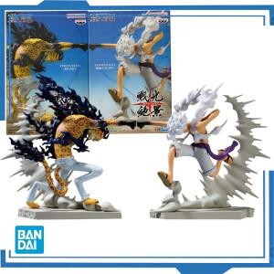 반다이 오리지널 반프레스토 애니메이션 원피스 기어 5 니카 루피 VS 롭 PVC 액션 피규어 모델 컬렉션 장난