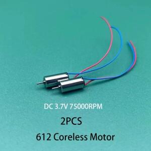 호환상품 2PCS DC3.7V 75000RPM 미니 소형 코어리스 모터 6x12mm 고속 612 홀로우 컵 DIY RC 드론 쿼드콥터