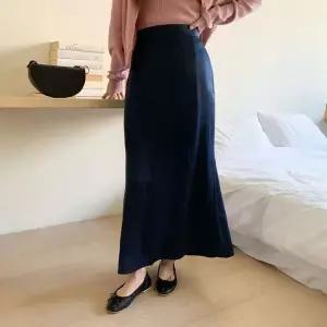여자 H라인 롱 일자 치마 백밴딩 치마